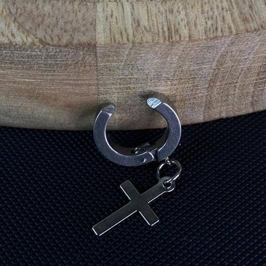 Cross #2 Men's Earring (Non-piercing)