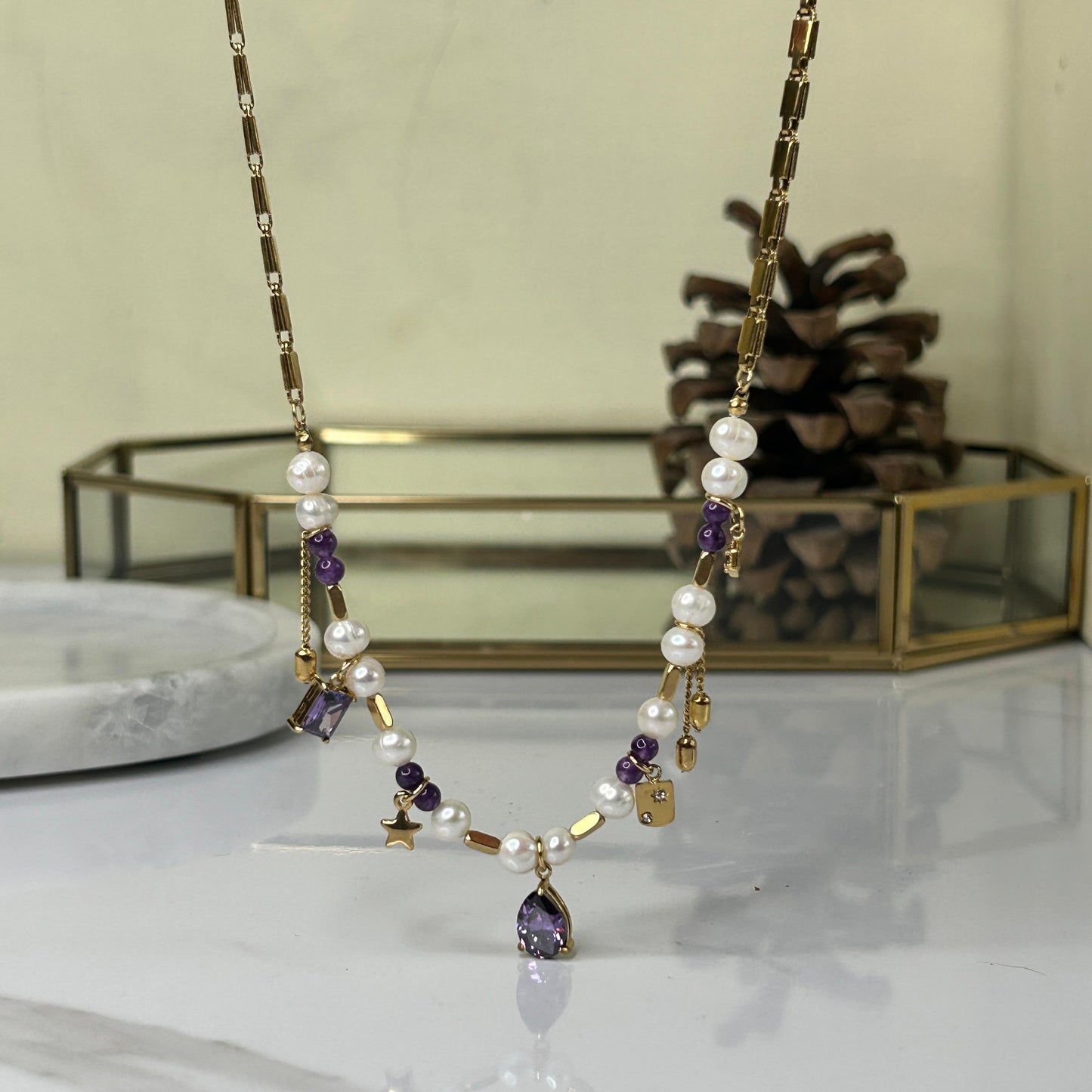 Lilac Ancient Goddess Necklace