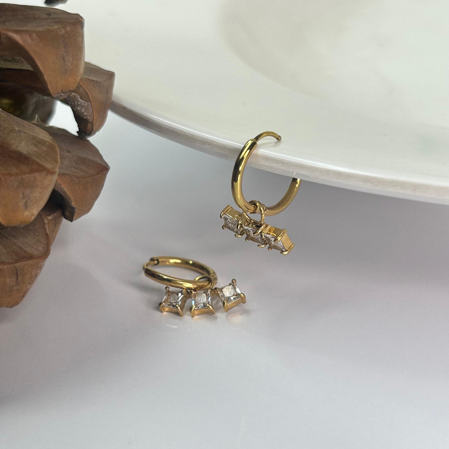 Trio Solitaire Earrings