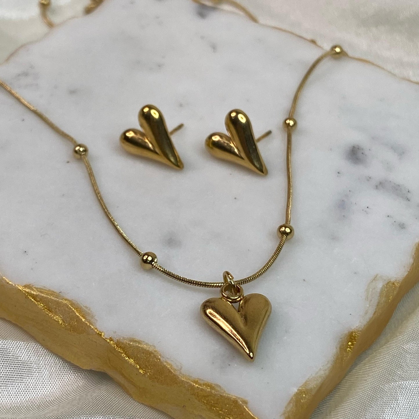 Viral Heart Jewelry Set (Necklace+Earrings)