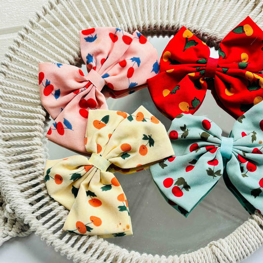Cherry Bow Clips