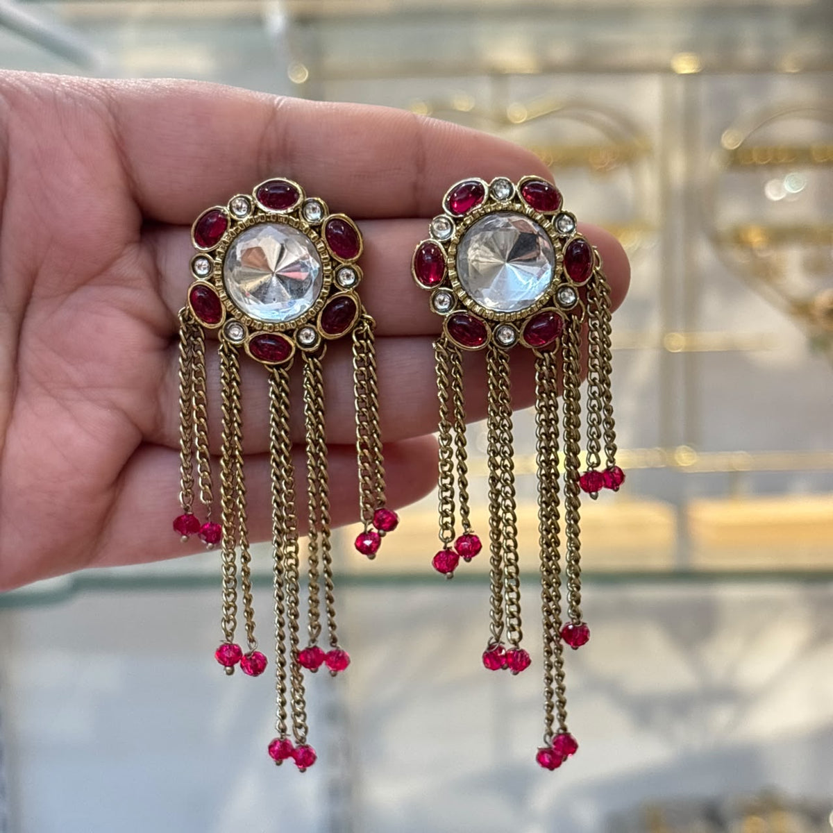 Rajsi Tassle Earrings ( Red )