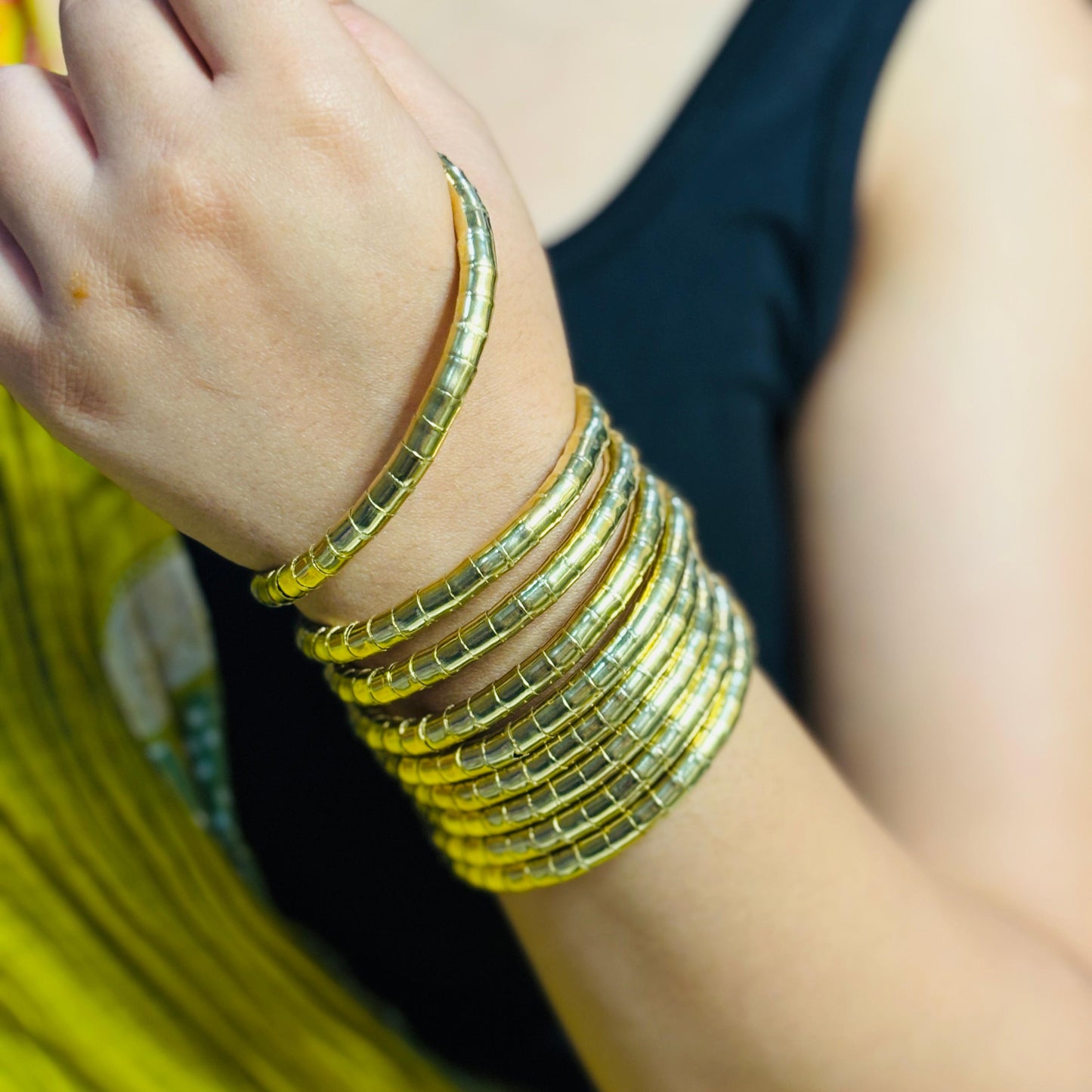 Viral Gold Brass Spiral Bracelet