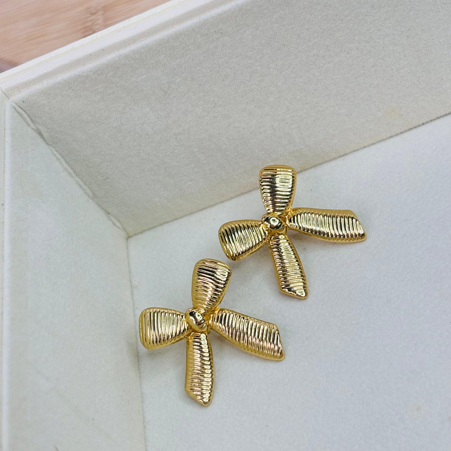 Textured Bow Earrings