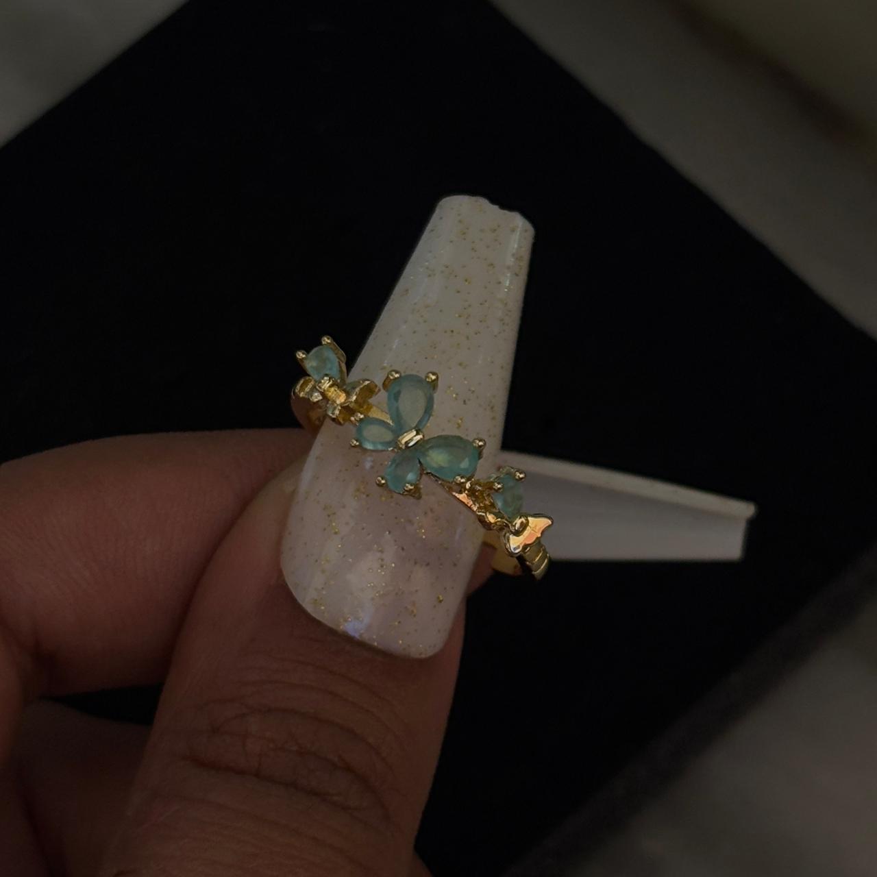 Frosty Butterfly Ring (Mint)