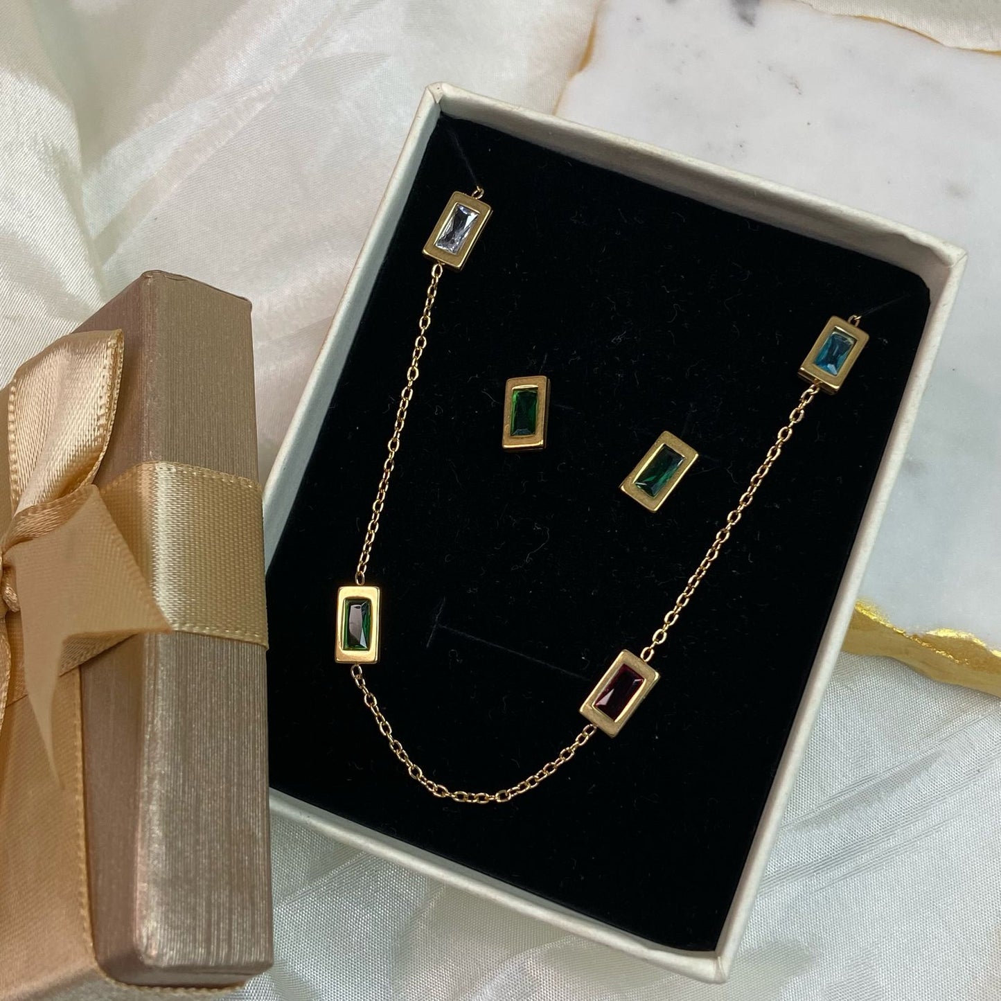 Savana Multicolour Jewelry Set (Necklace+Earrings)