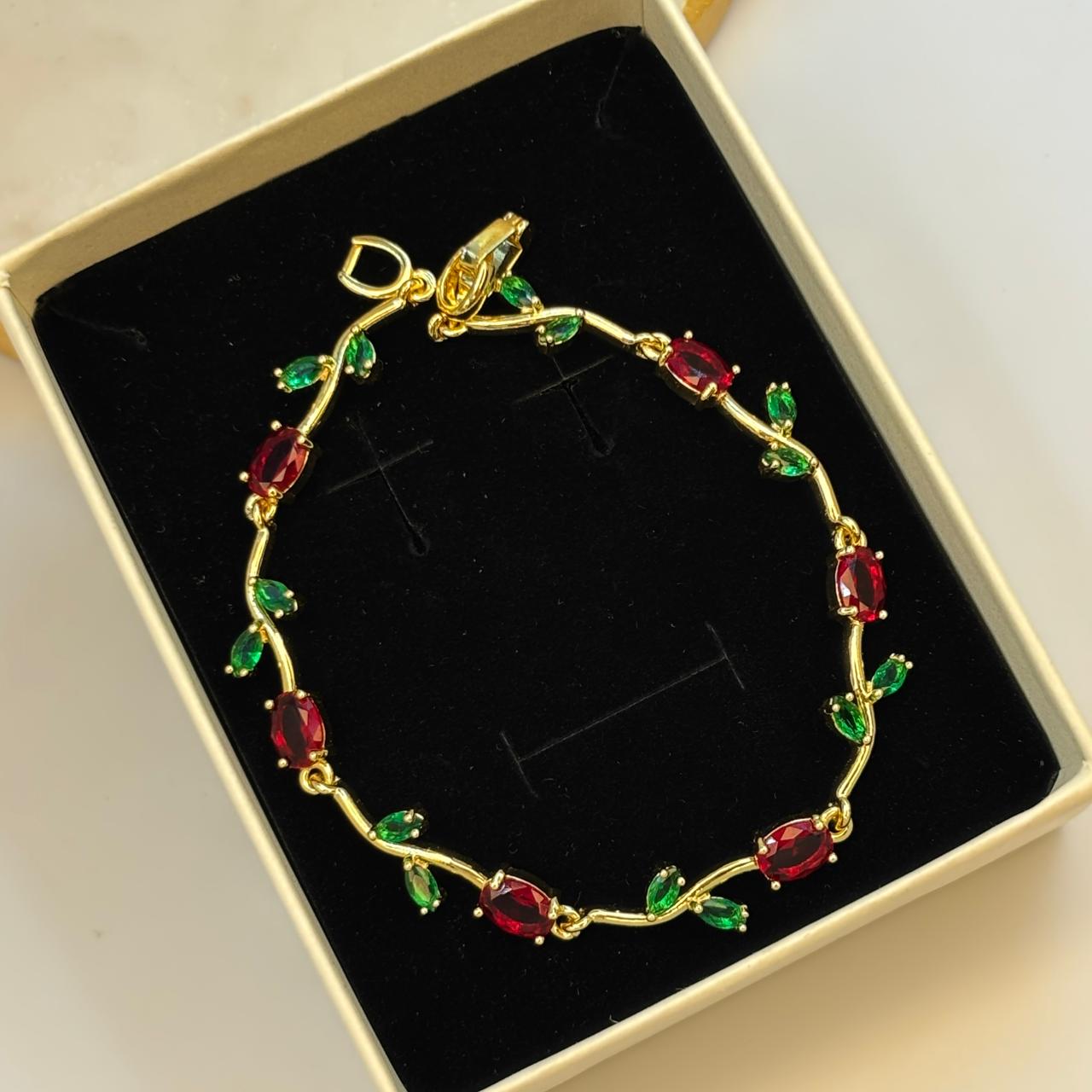 Red Tulip Cinderella Bracelet ( Gold )