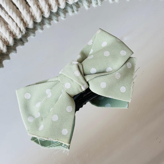Small Polka Dot Bow Clip