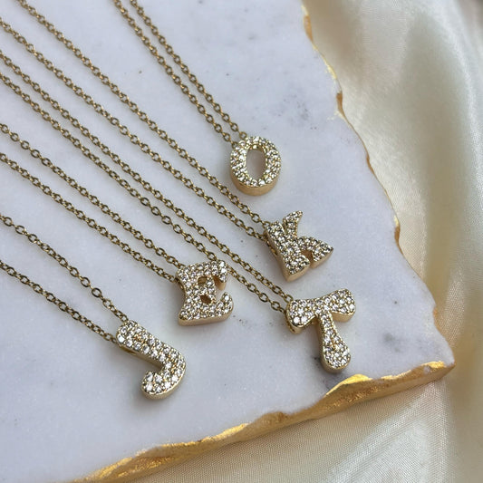 Studded Initial Necklaces