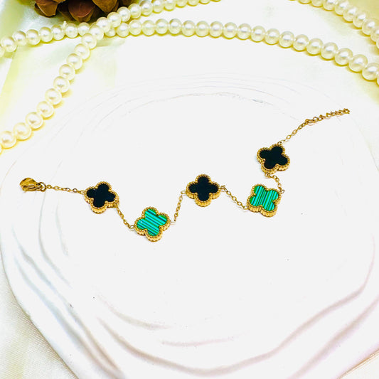 Dual Tone Clover Bracelet