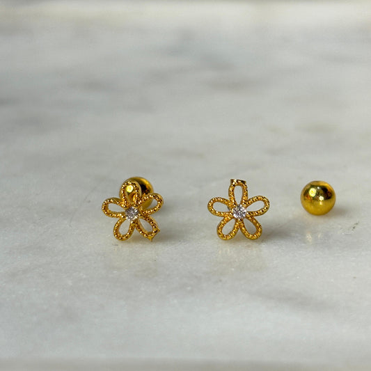 Floral Flatback Earrings