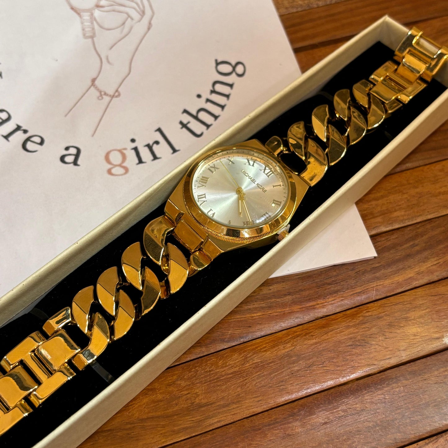 MK Link Watch (Gold - White) - 32 Mm