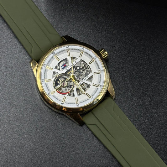 Tommy Hilfiger White Green Watch ( Automatic )