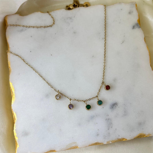 Amyra Multi Solitaire Necklace