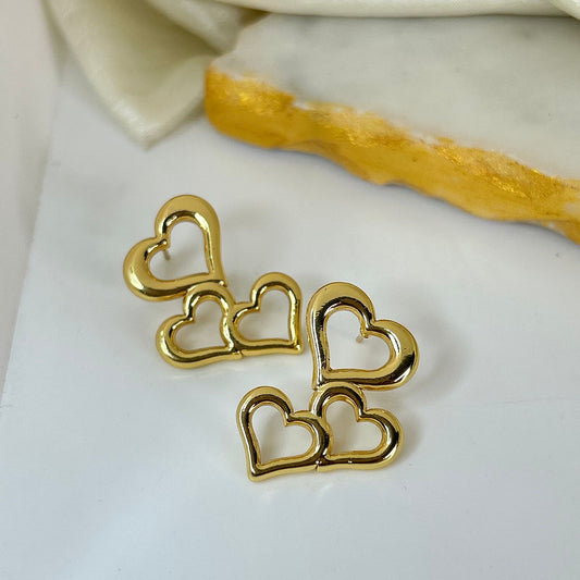 Trio Heart Earrings