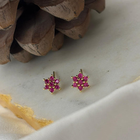 Pink Flora Stud Earrings