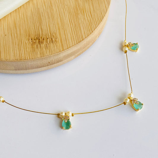 Turquoise Abha Invisible Chain Choker Necklace
