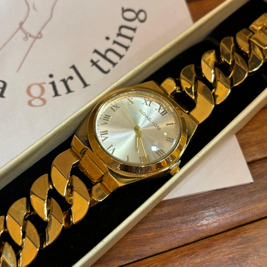 MK Link Watch (Gold - White) - 32 Mm