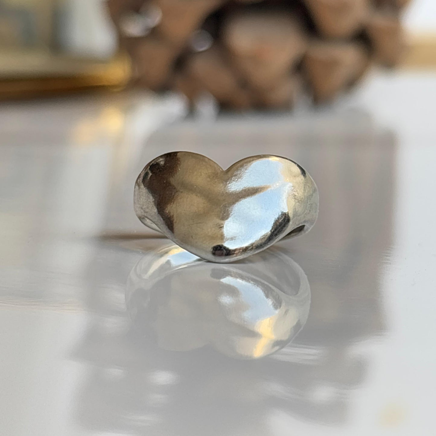 Soft Heart Silver Ring