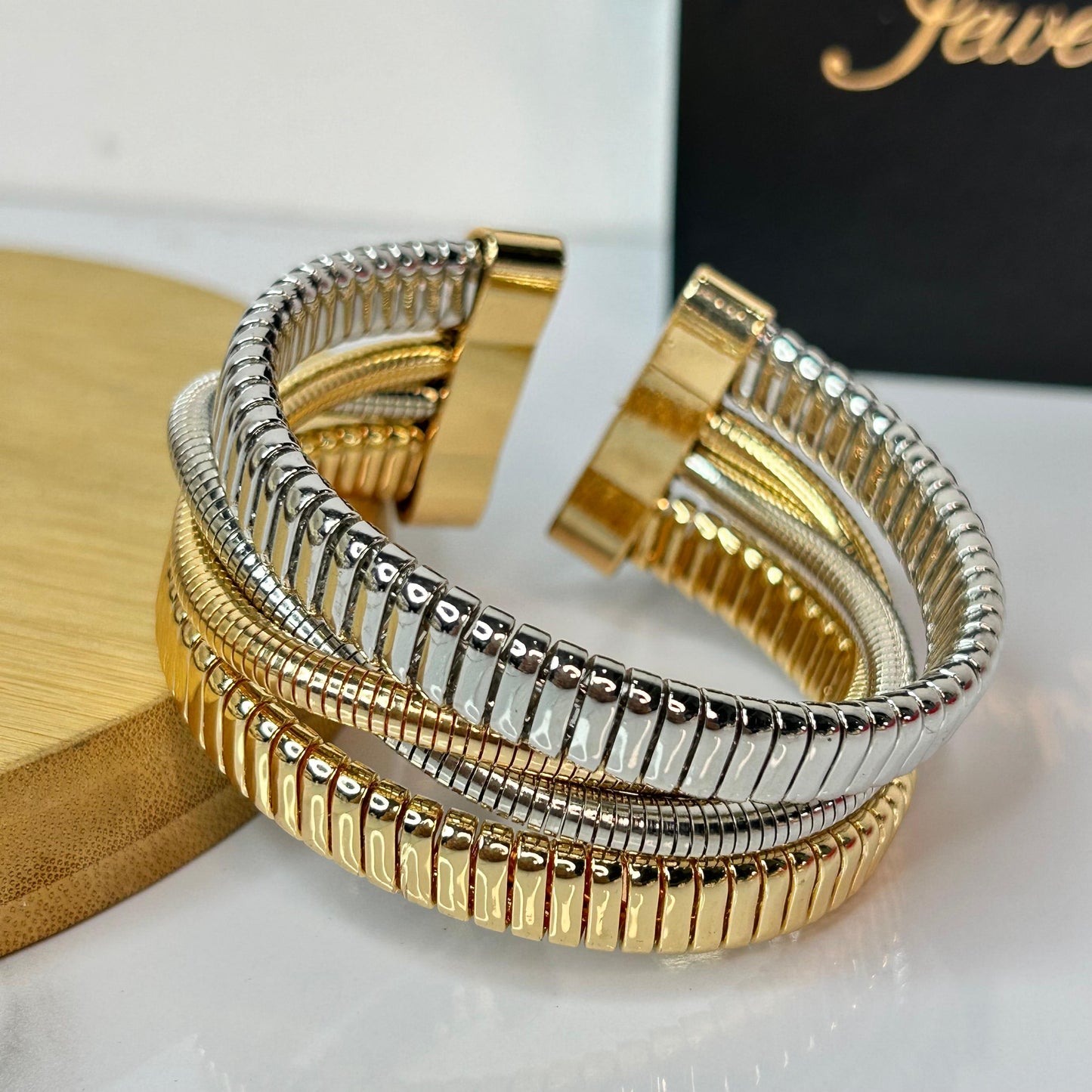 Dual Tone Imperial Band Bracelet