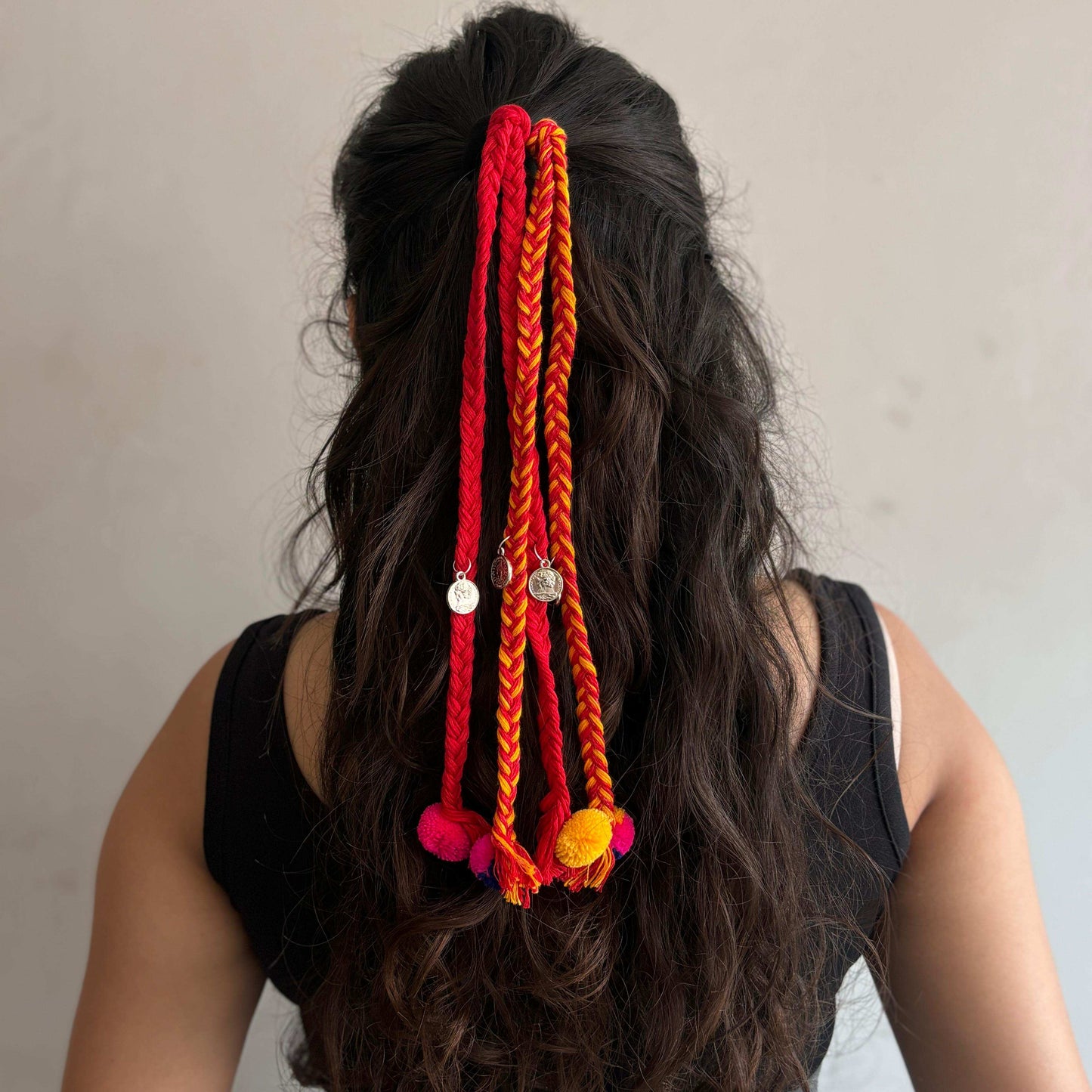Yellow Braided Tassle Hairtie