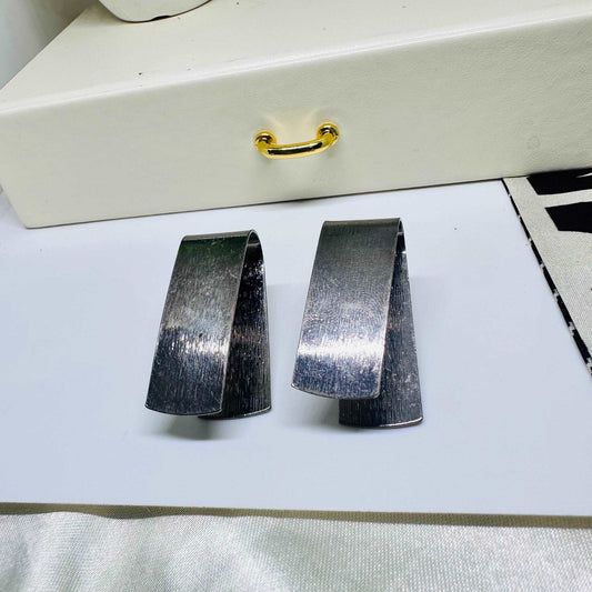 Black Inverted U Studs