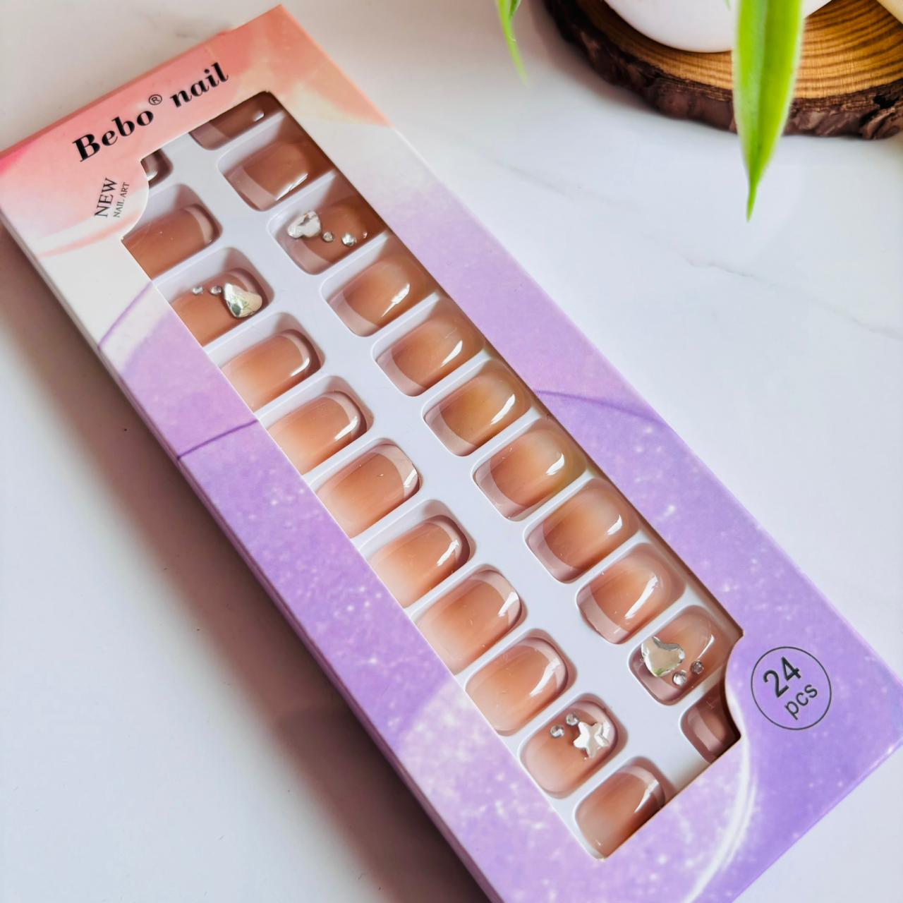 010 Embellished Gel Stick On Nails (Pack of24)