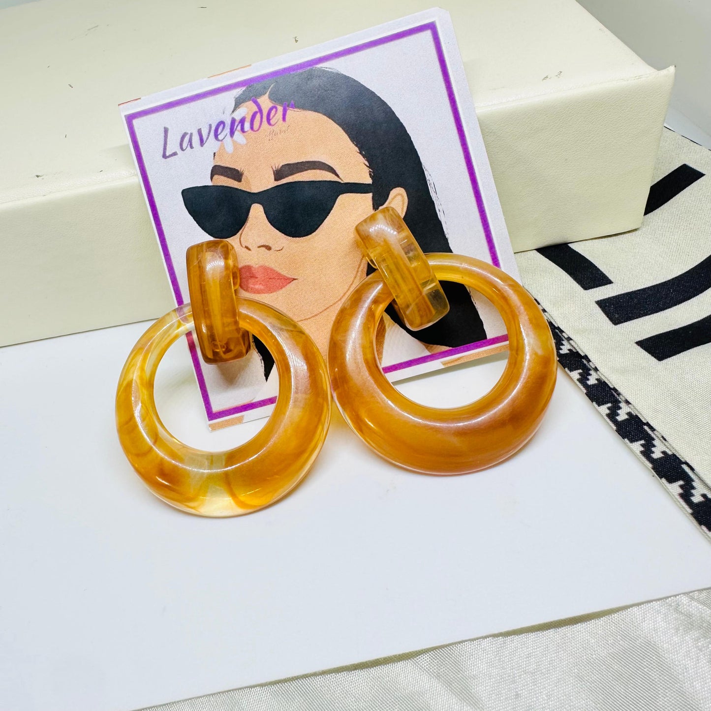 Glassy Apricot Chic Earrings