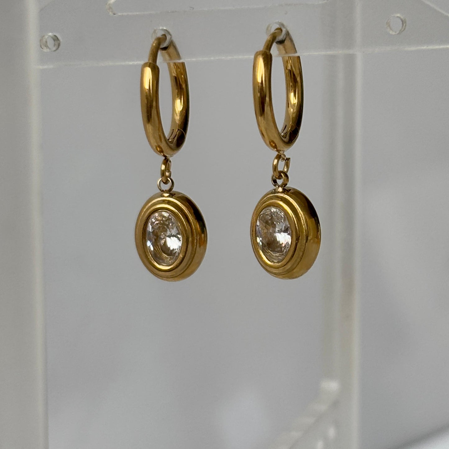 Opal White Hoops