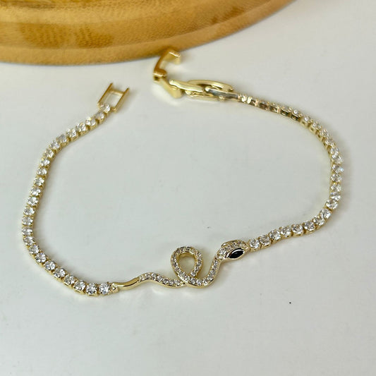 Gold Serpent Tennis Bracelet