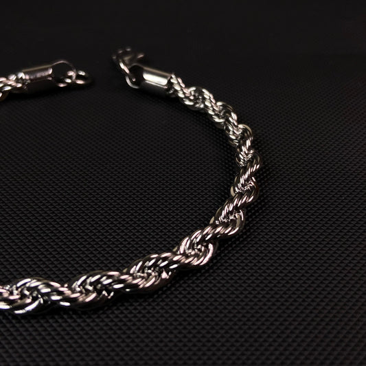 Twisted SST Silver Men's Chain Bracelet