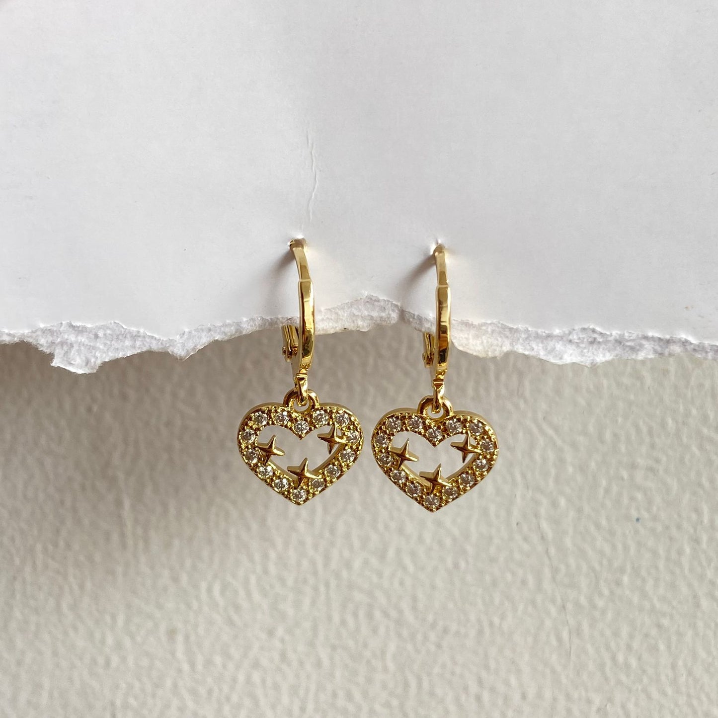 Heart Bling Huggies Earrings