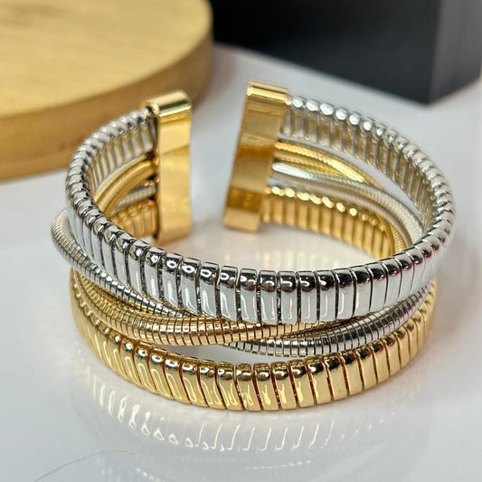 Dual Tone Imperial Band Bracelet