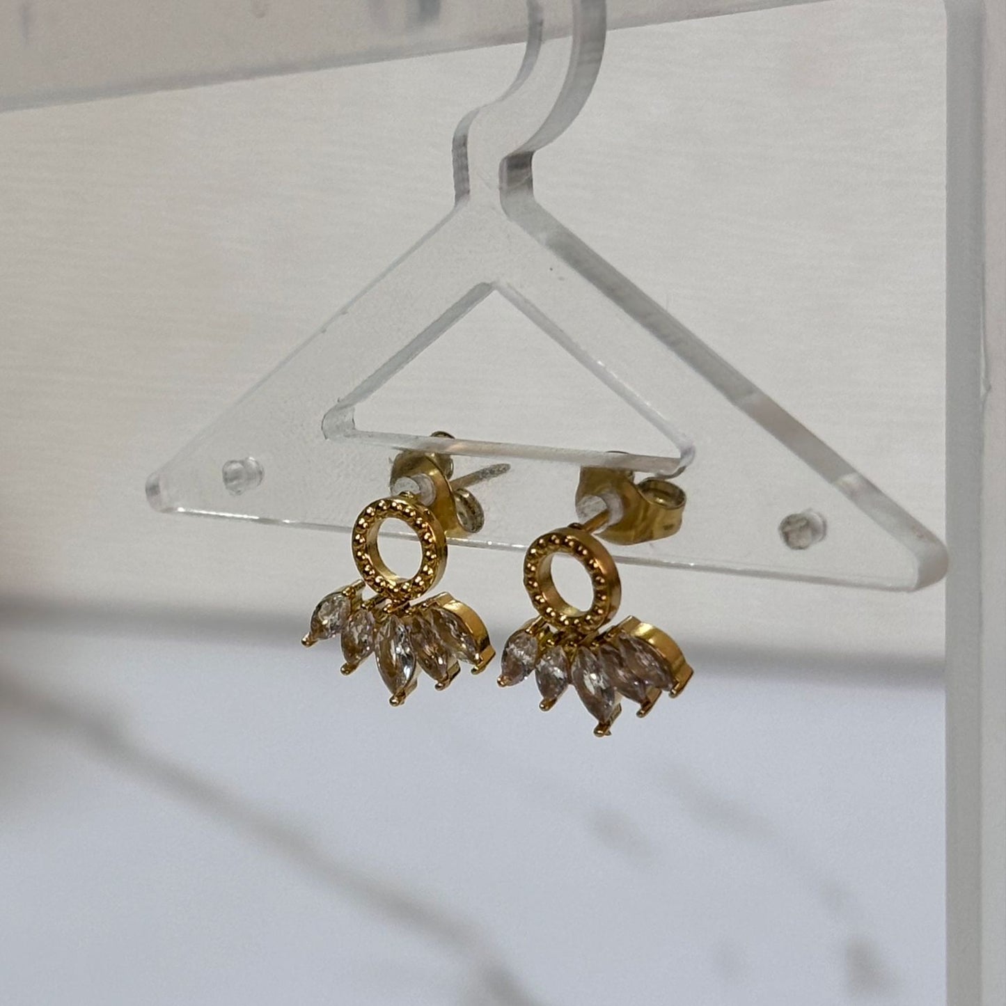 White Palasa Earrings •