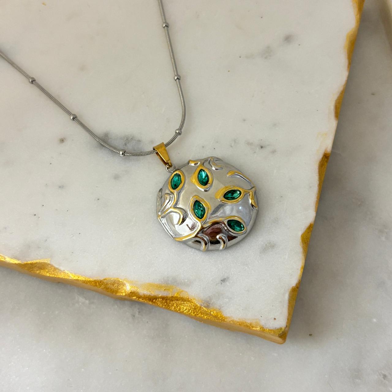 Vein Dual Tone Necklace