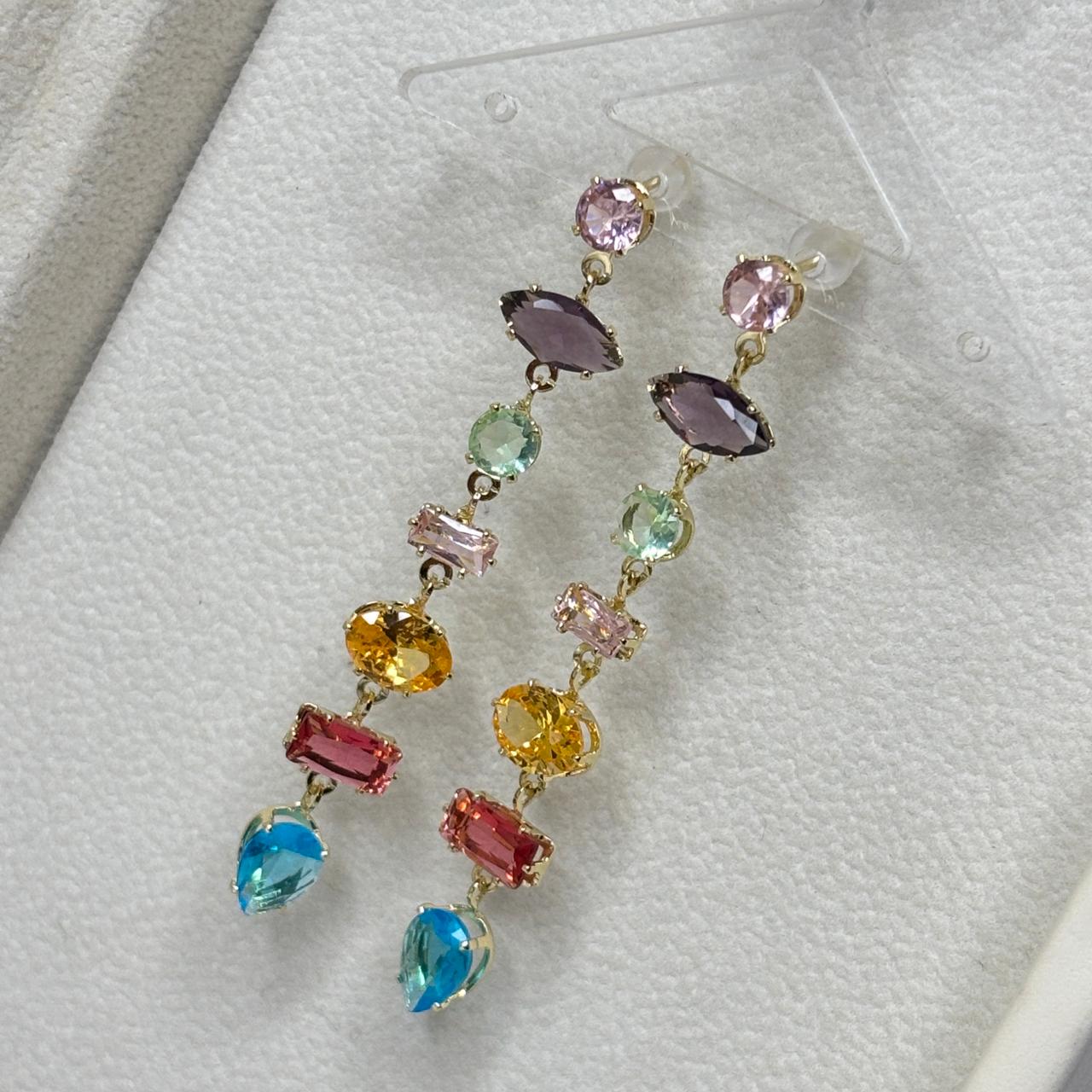 Crystal Bejewelled Earrings(Multi colour)