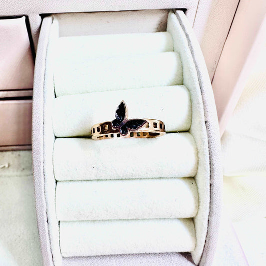 Black Butterfly Ring
