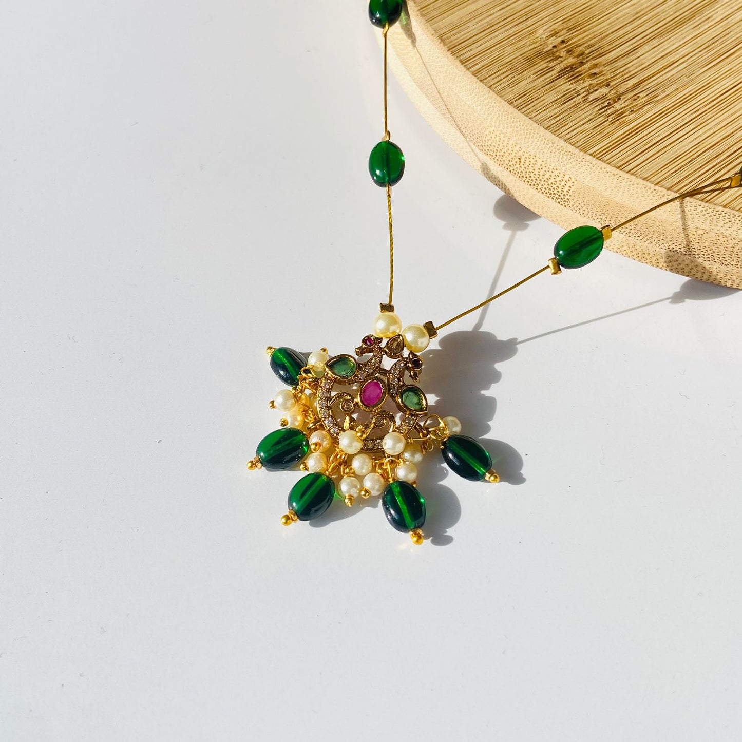 Emerald Amytri Invisible Chain Choker Necklace