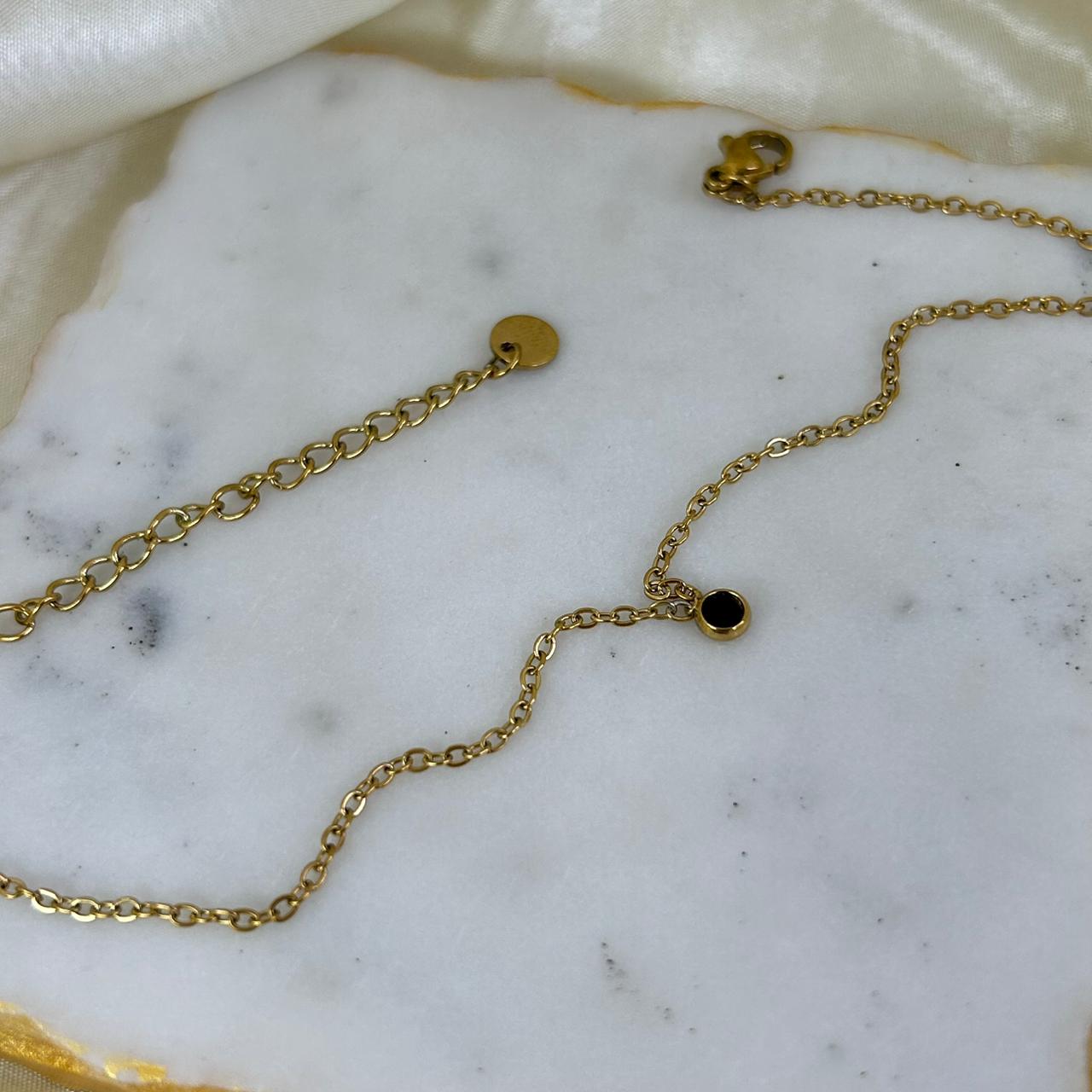 Single Black Dot Anklet