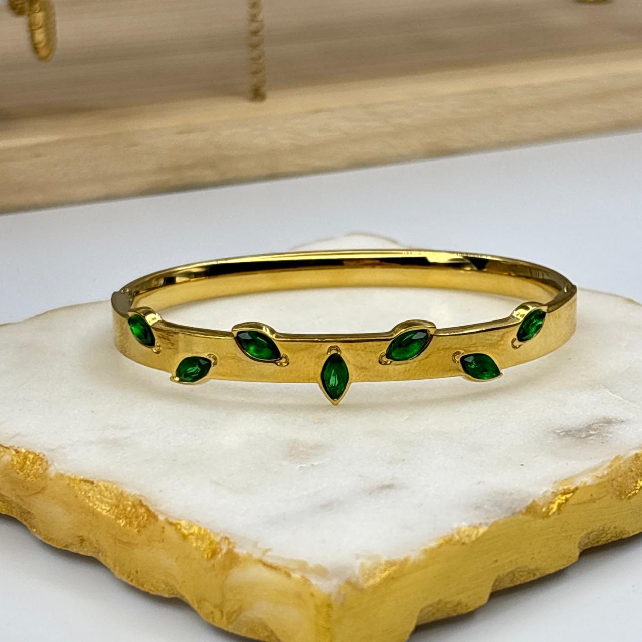 Emerald Leaf Bracelet