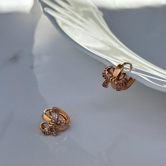 Bow Mini Hoops (Rosegold)