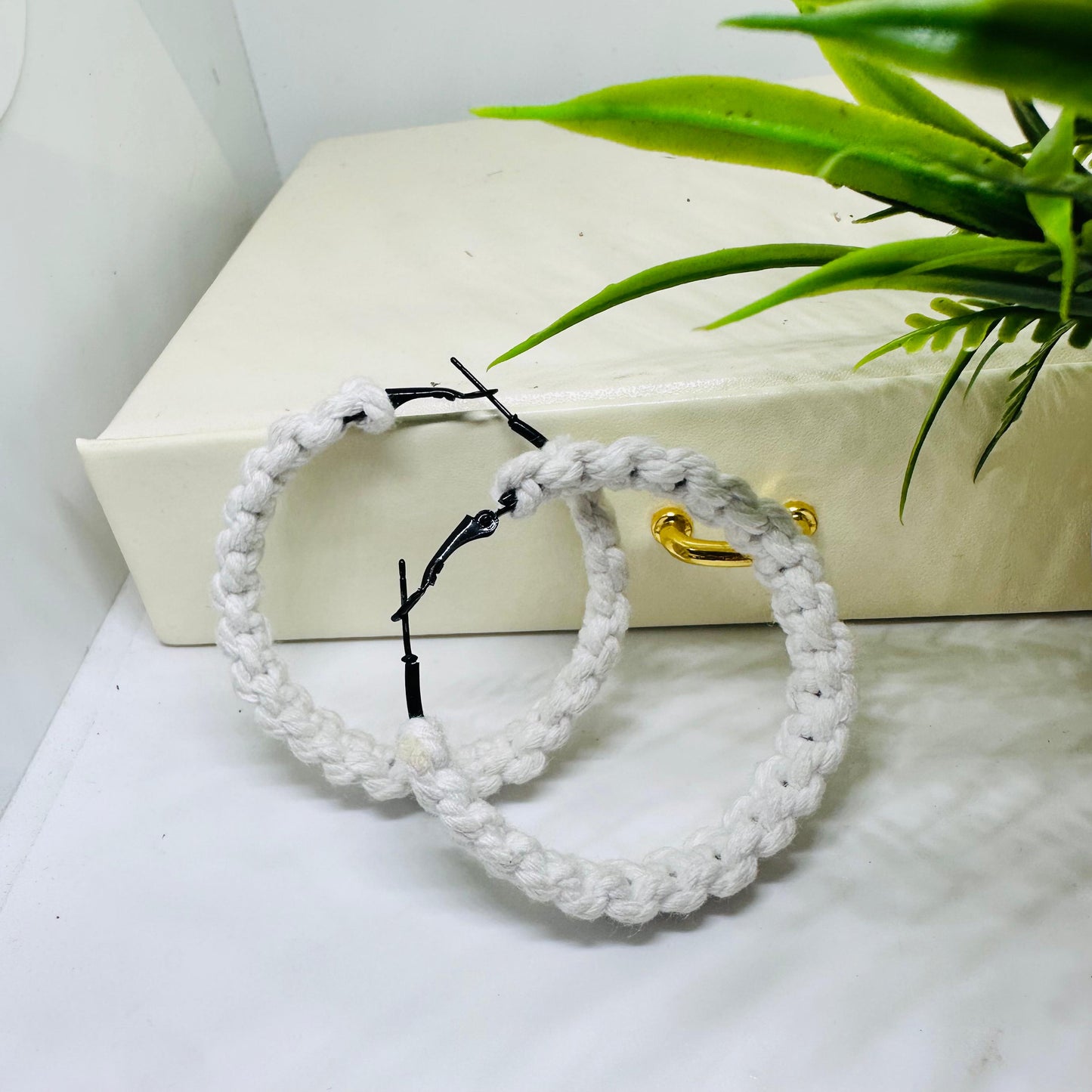 White Macrame Hoop