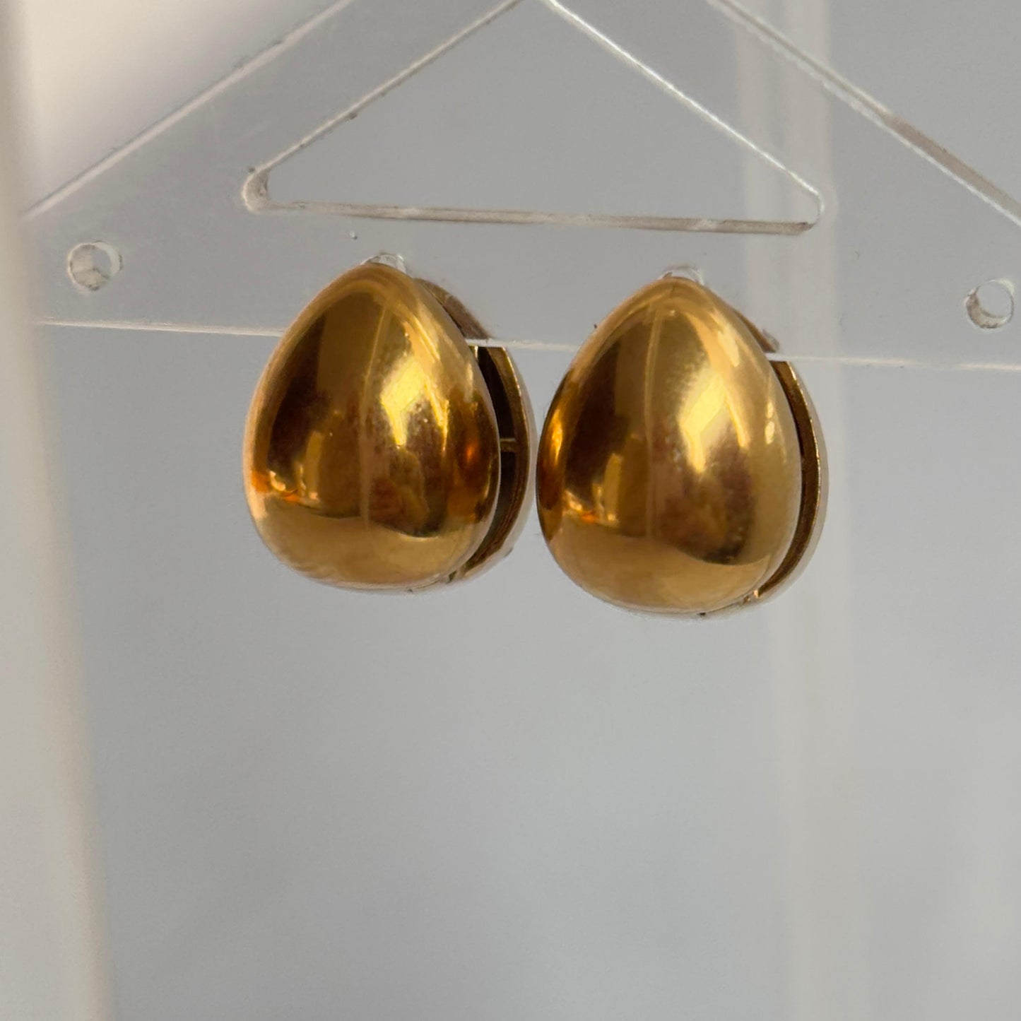 Almond Studded Reversible Hoops
