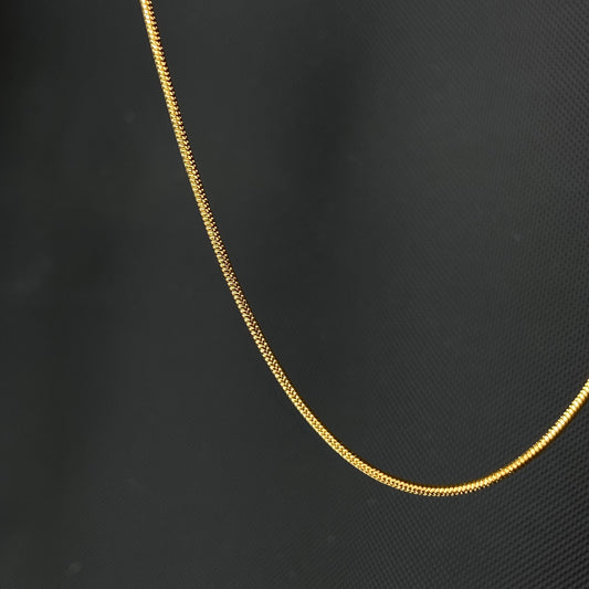 Sleek 18K Gold Plated Snake Men’s Chain 1.5mm