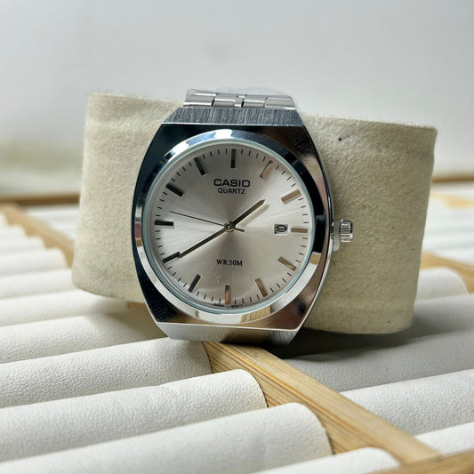 Casio Silver Round Analogue Watch