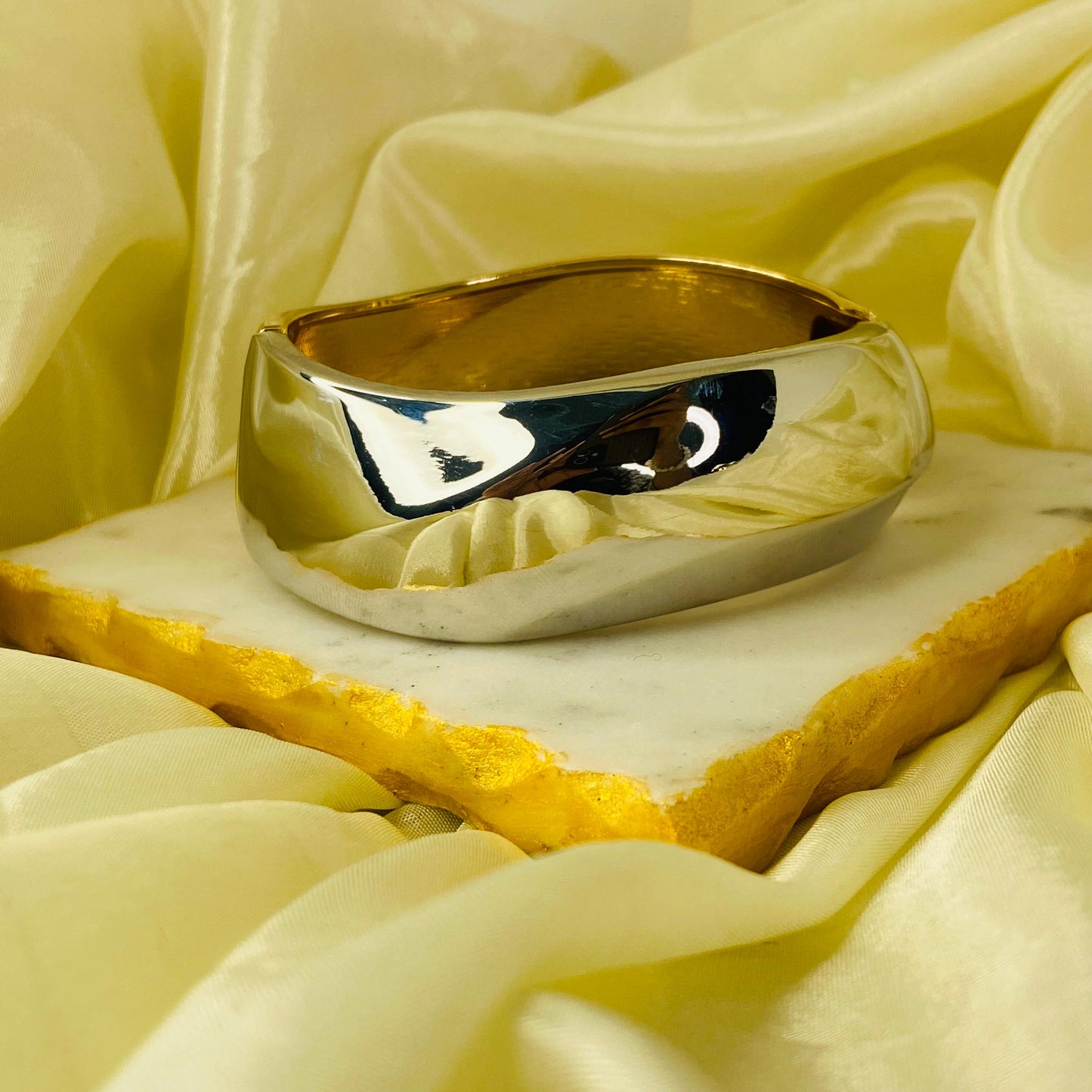 Dual Tone Cuff Bracelet