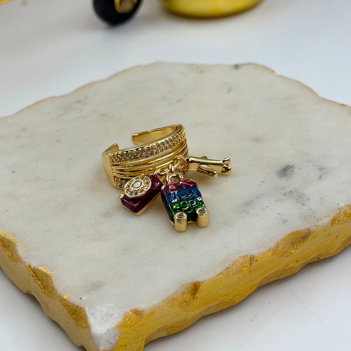 Travel Blogger Charm Ring