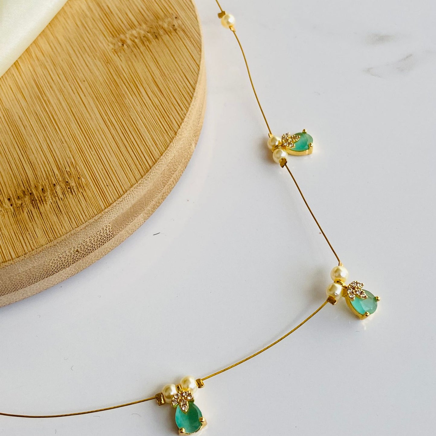 Turquoise Abha Invisible Chain Choker Necklace