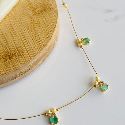 Turquoise Abha Invisible Chain Choker Necklace