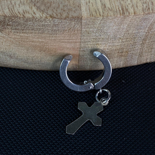 Cross #4 Men's Earring (Non-piercing)